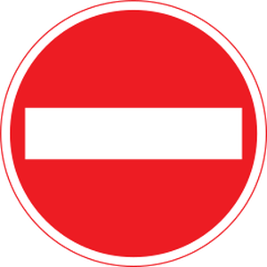 Official Japanese no-entry sign: red circle with a white horizontal bar